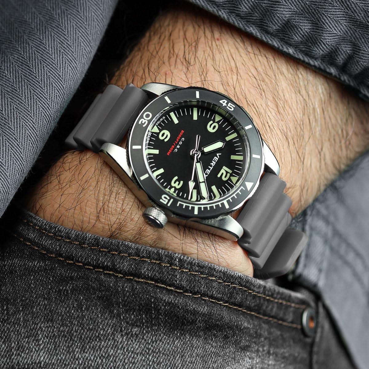 WatchGecko Abyss, cinturino per orologio ProDive in gomma PU, fibbia in acciaio inossidabile 316L, impermeabile, multicolore, 20 mm, 22 mm