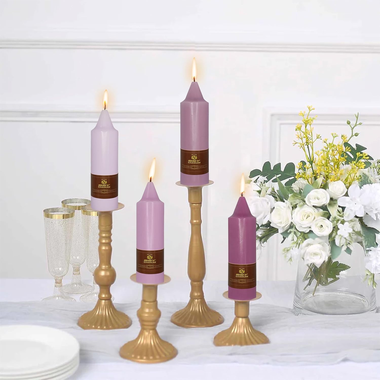 Taper Candles Unscented Candles Sticks Long Candlestick Smokeless Candle Tapered Candles for Dinner Home Décor Weddings
