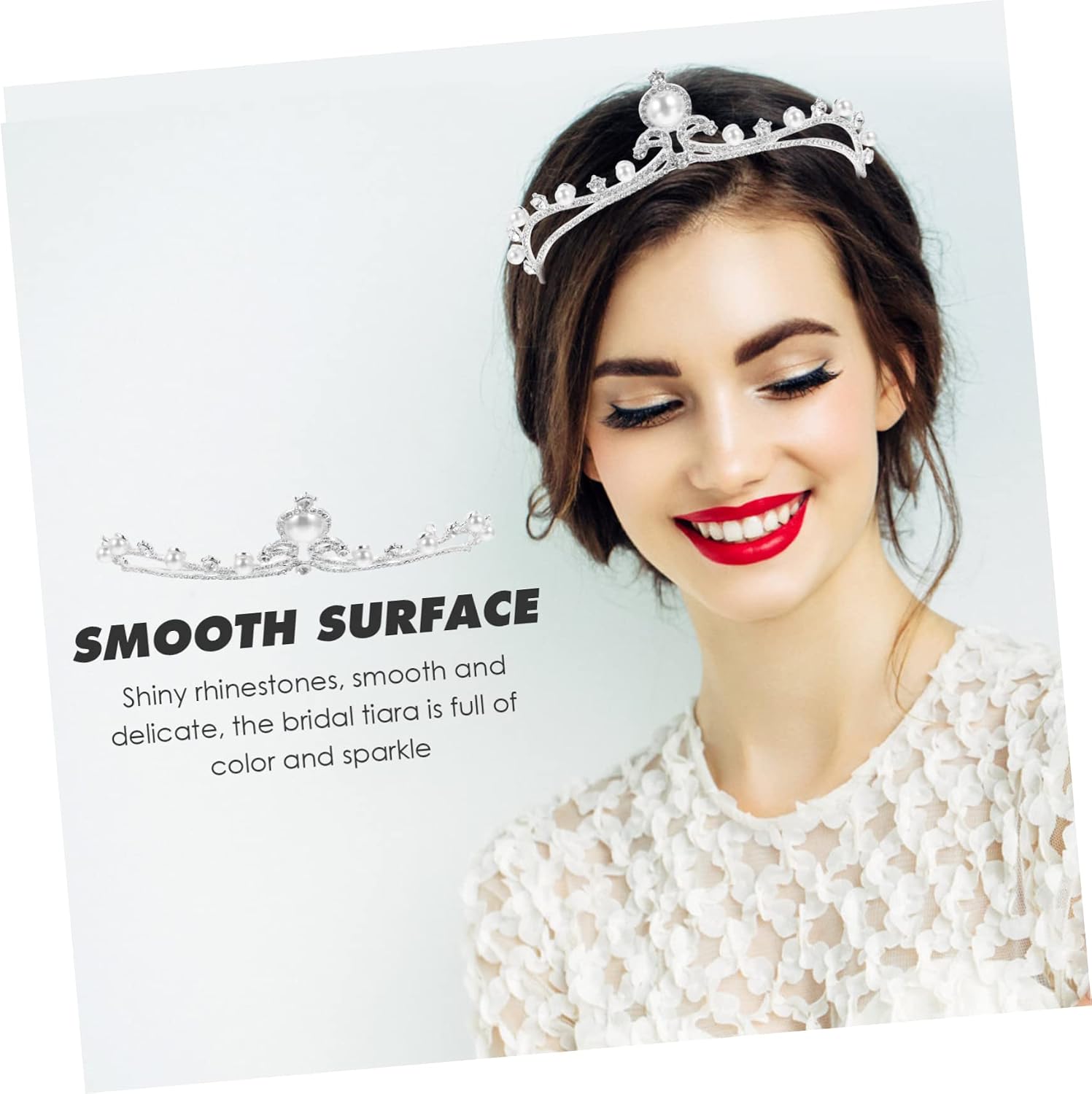 Pearl Rhinestone Bridal Tiara Wedding Headpiece for Bride Hair Accessory for Banquets and Prom Stylish Design Durable Material Eye Catching Look