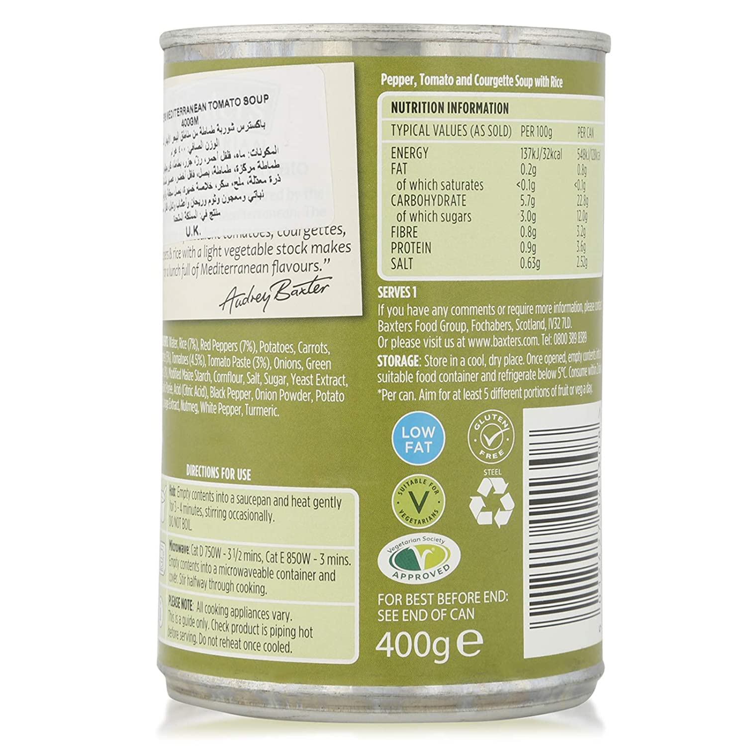 Baxters Vegiterische mediterrane Tomatensuppe, 400 g