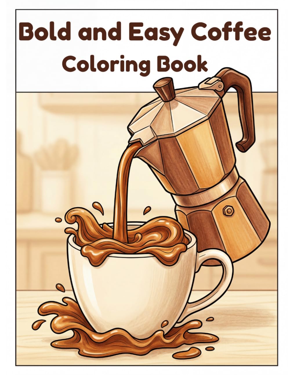 Bold and Easy Coffee Coloring Book: Relaxing Bold and Easy Designs with Coffee, Tea, and Sweet Treats for Stress Relief
