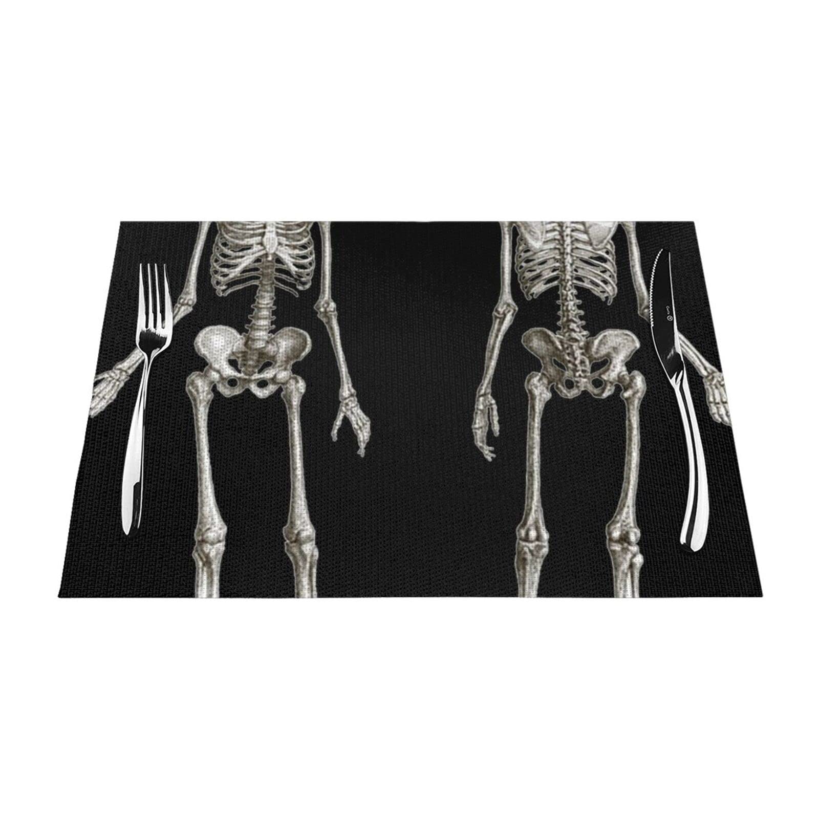 Set de table squelette pour repas extérieur et intérieur antidérapant lot de 6