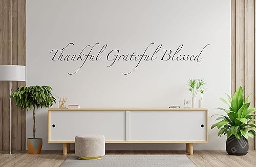 Calcomanía de vinilo para pared, cita inspiradora personalizable, agradecido, bendito, decoración del hogar para dormitorio, sala familiar, aula u