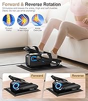 Vista 5 de Under Desk Elliptical Machine,Ellipse Leg Exerciser Electric with Remoter,12 Manual Adjustable Speed and 3 Automatic Speed,Portable Seated Pedal