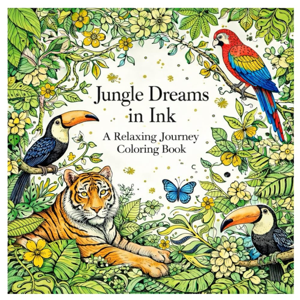 jungle dreams in ink a relaxing journey colouring book beauty Great for Adult Coloring