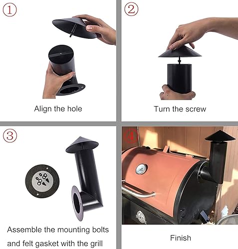 Miniatura 5 de Pila de humo para parrilla, accesorios de pieza de repuesto para chimenea de ahumador para Pit Boss, Z Grills, Reemplazo de chimenea de humo