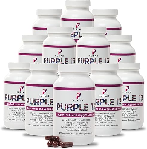 Miniatura 10 de PURIAN Purple SuperFood - Suplemento de frutas y verduras frescas y secas de frutas moradas y verduras que promueve el antienvejecimiento, la salud