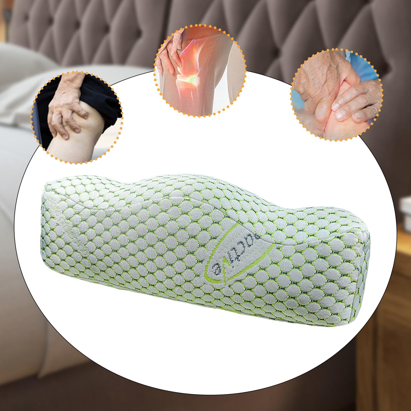 Almohada para Piernas Cojín Elevador para Reposapiés Ergonómico para Piernas Almohada Versátil de Material de Algodón Transpirable Y, Verde, Individual