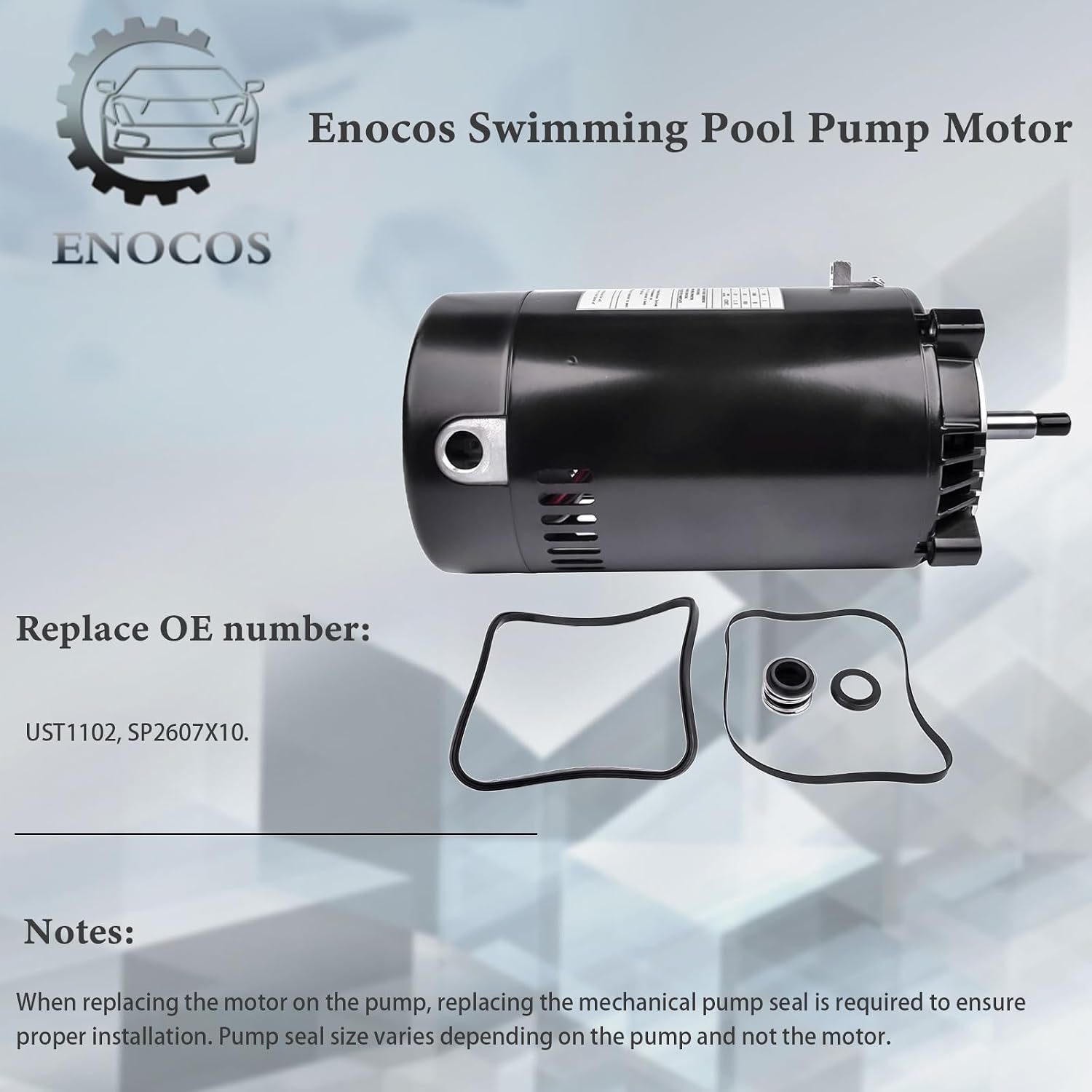 UST1102 Swimming Pool Pump Motor with PS-201 Seal for Hayward Max Flow, Super Pump, Super II, Northstar & Jacuzzi Magnum Pump, 115/230V 1 HP 3450RPM 56J Frame Motor