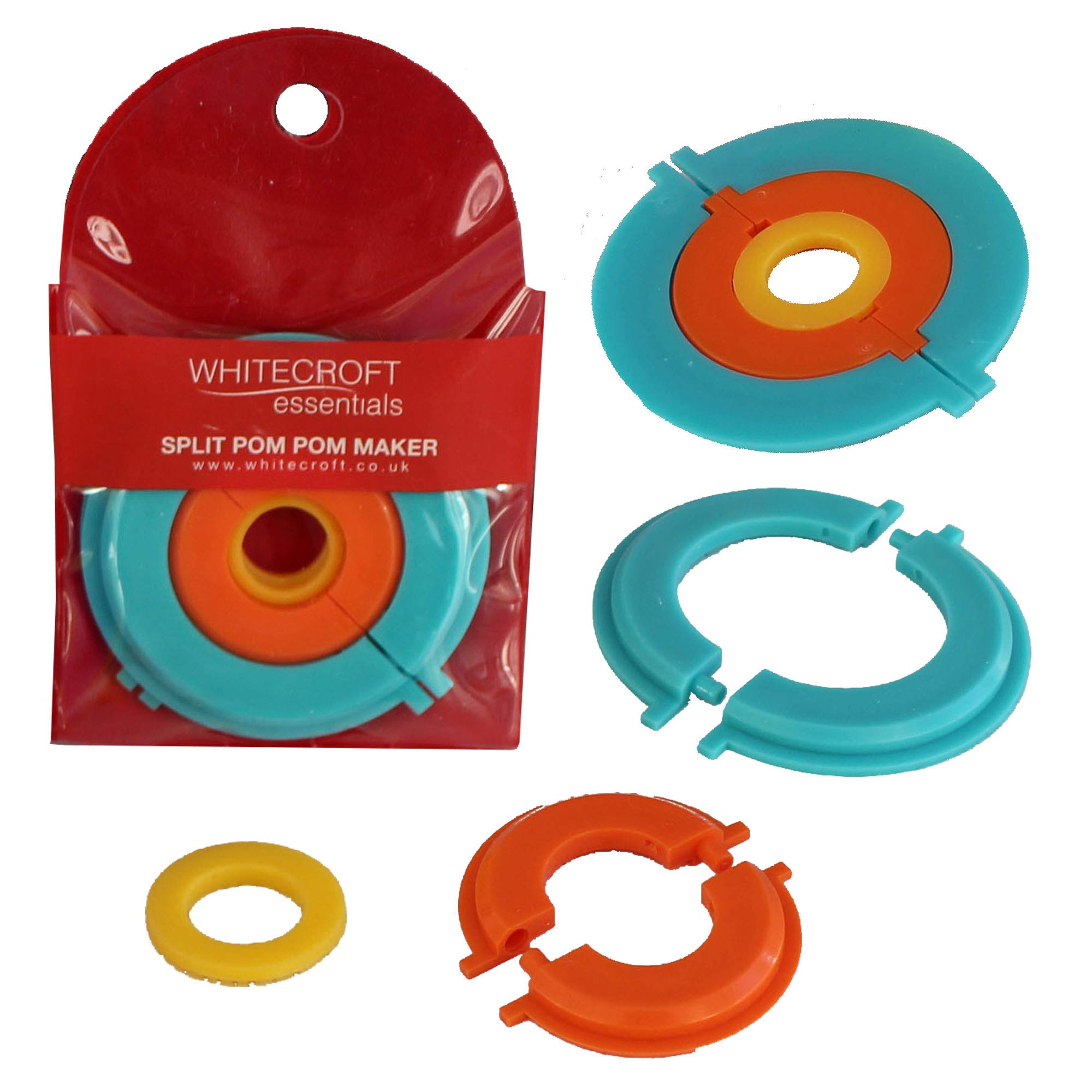 Whitecroft Essentials Split Pom Pom Maker In 2 Parts For Easy Making Of 3 Different Sizes