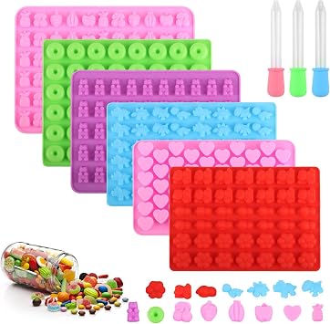 6 Pcs Silicone Gummy Bear Gummy Moulds Candy Jelly Moulds