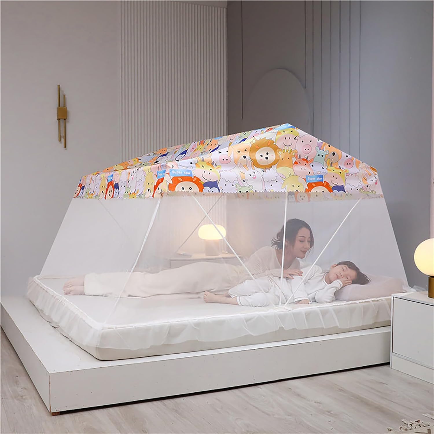 Moustiquaire de lit pop up pliante avec fond complet pour adultes, taille 160x190x100cm, modèle A