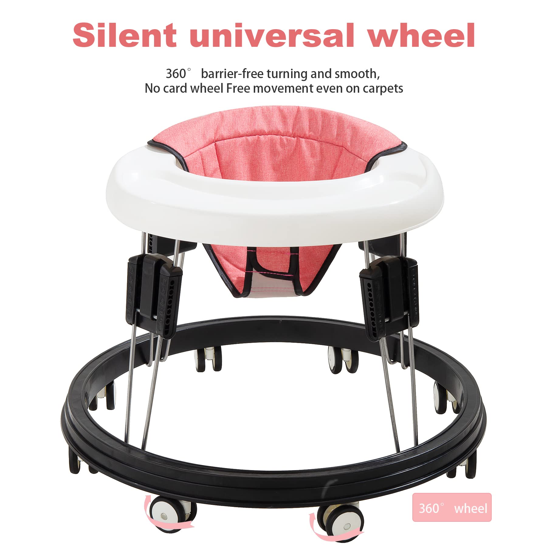 Quocdiog Baby Walker Foldable Adjustable Height,MultiFunction Anti