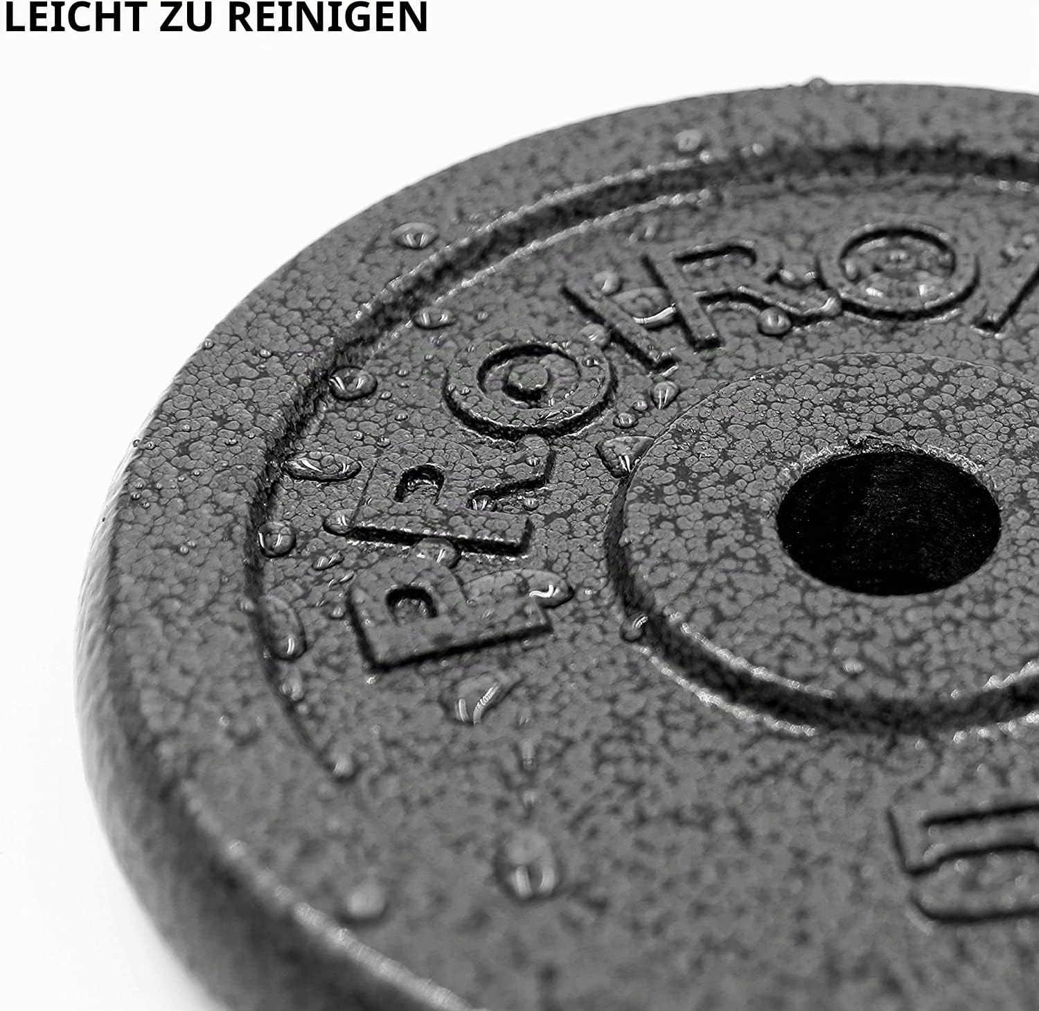 PROIRON Hantelscheiben-Set aus Gusseisen, 1,25 kg, 2,5 kg, 5 kg, 10 kg (verschiedene Größen) für 2,5 cm Hantelstange