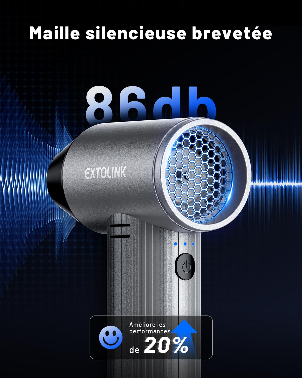 L7 Souffleur Air Comprimé, 330000 TR/Min Souffleur 7500mAh Batterie | avec 360° Dissipation Chaleur, Mini Souffleurs sans Fil Puissant avec kit de Nettoyage pour Hôte, PC, Clavier
