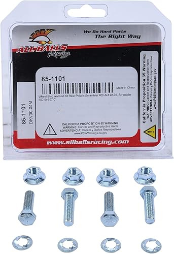 Miniatura 3 de All Balls Racing 85-1101 - Kit de tuerca y tuerca de rueda compatible con/repuesto para Polaris Scrambler 400 4x4 1998-2002, Scrambler 500 4x4