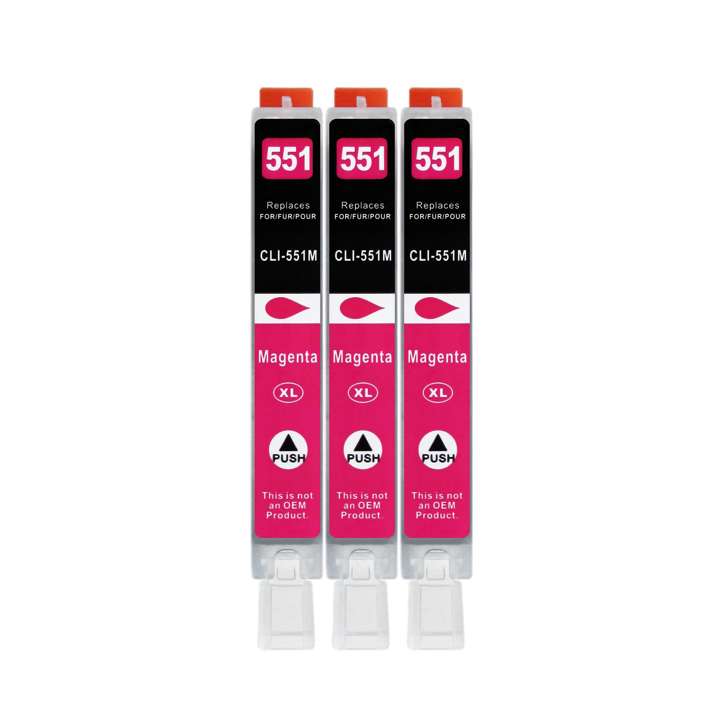 3 XXL Druckerpatronen kompatibel zu CLI-551 M Magenta für Canon PIXMA IP7250 IP8750 MG5450 MG5550 MG5650 MG6350 MG6450 MG6650 MG7150 MG7550 MX725 MX925 IX6850