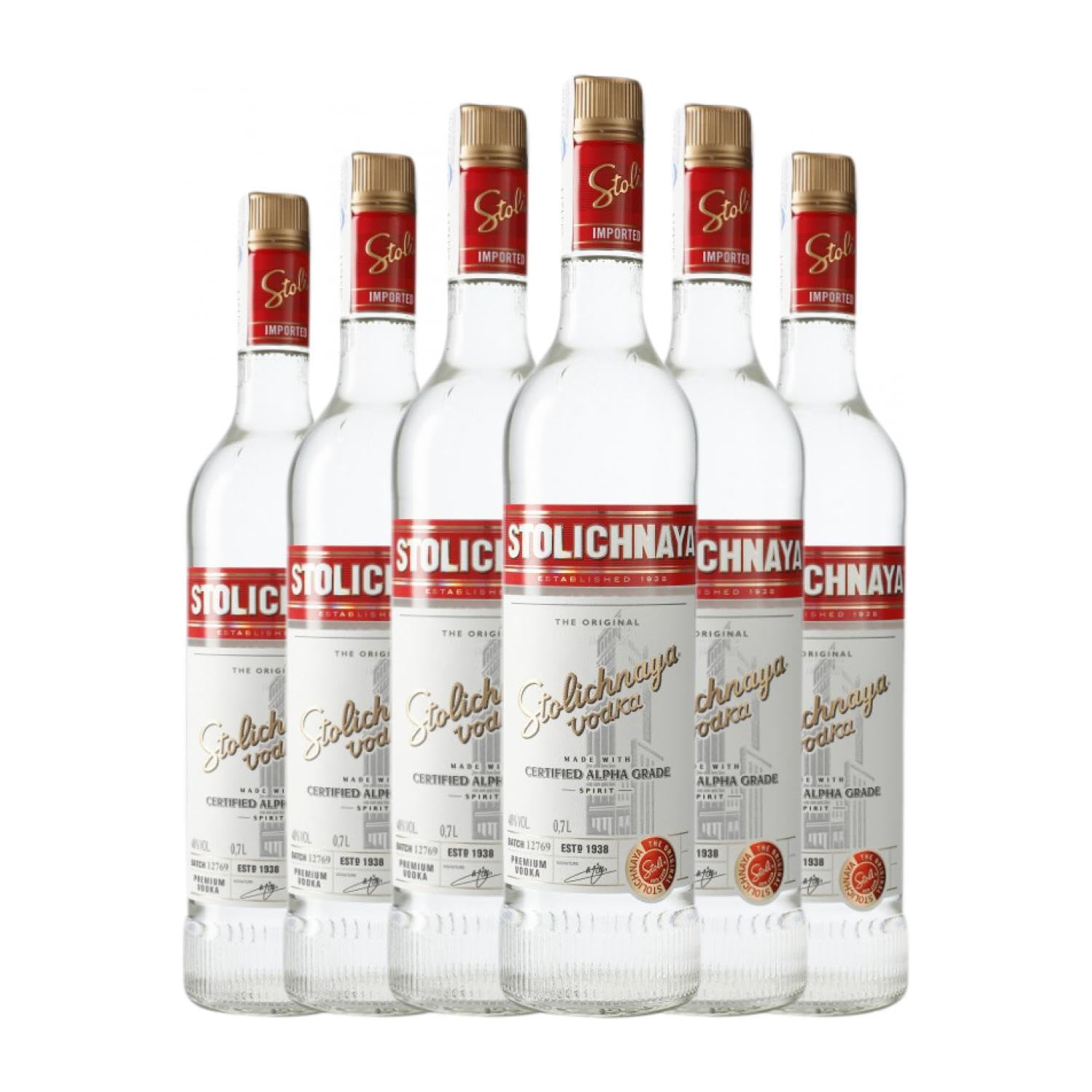 Vodka Stolichnaya 70 cl (Caja de 6 Botellas de 70 cl)