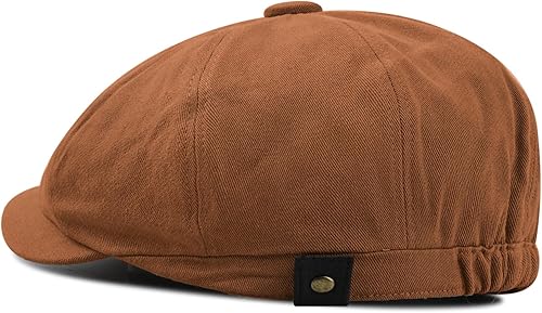 Miniatura 6 de Croogo Gorra plana de algodón Newsboy de 8 piezas para hombre, gorra de hiedra de Newsboy Gatsby, sombrero de conducción octogonal de golf, boina de