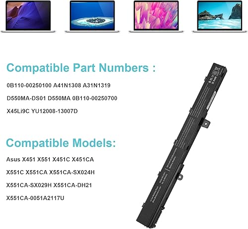 Miniatura 2 de TREE.NB A31N1319 A41N1308 A41 Batería para Asus X451 X551 X451C X451CA X551C X551CA X551CA-SX024H X551CA-SX029H X551CA-DH21 X551CA-00 051A2 117U