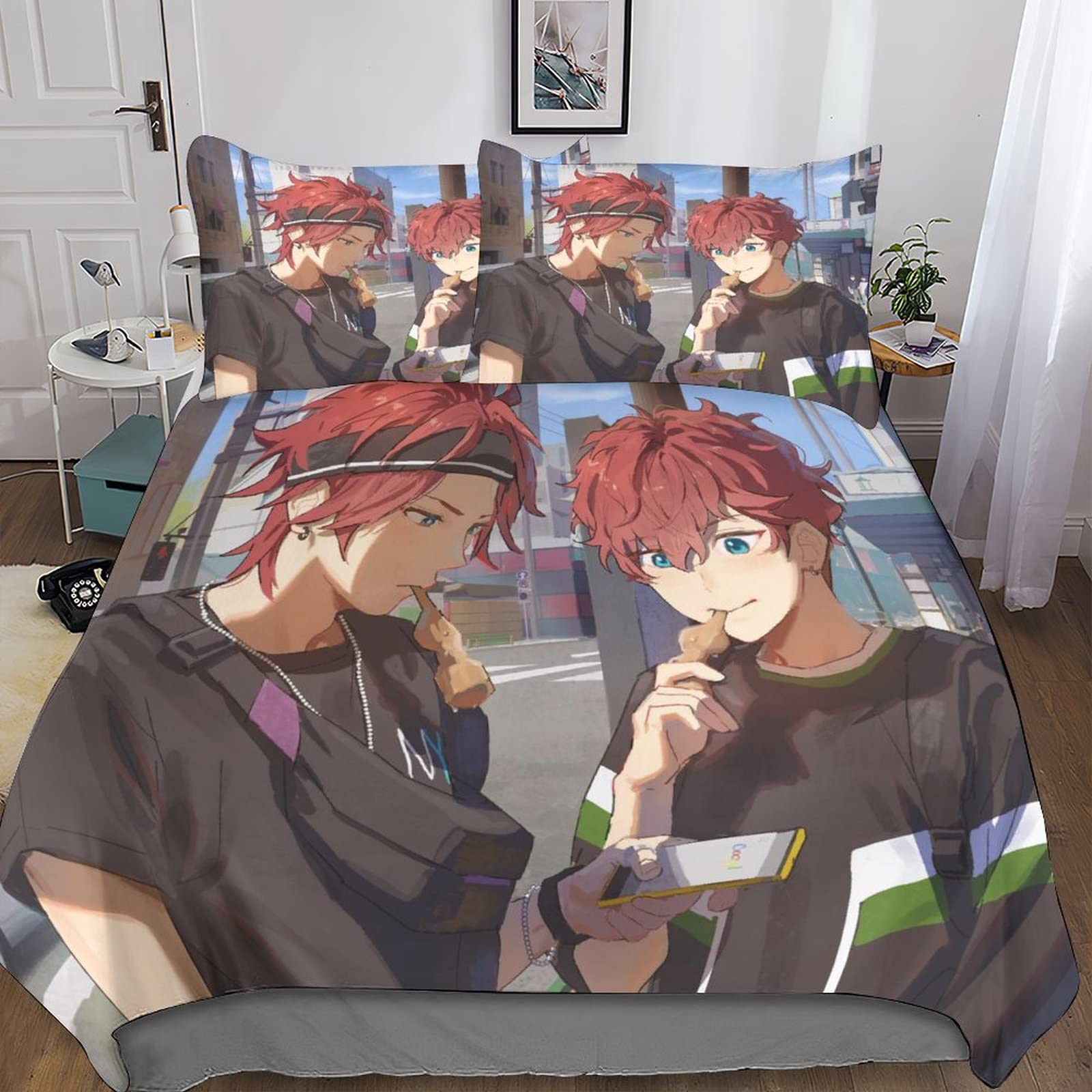 Ensemble de literie 3D imprimé avec housse de couette anime King en relief visuel
