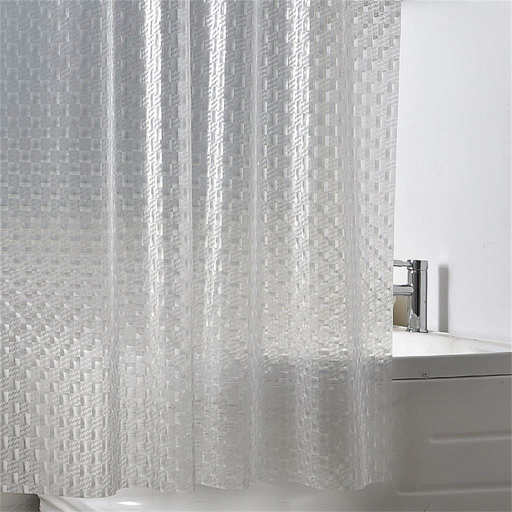 Cortina de ducha transparente de 180 x 200 cm, impermeable y resistente al moho, con anillas de cortina, opción de baño saludable y elegante