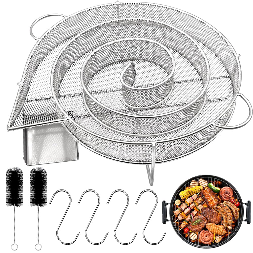 Générateur de Fumée Froide, Generateur Froide, BBQ Fumoir, Gril-Fumoir Acier Inoxydable, Générateur Fumée avec Brosse et Crochets, Idéal pour Fumer de la Viande, du Poisson, BBQ