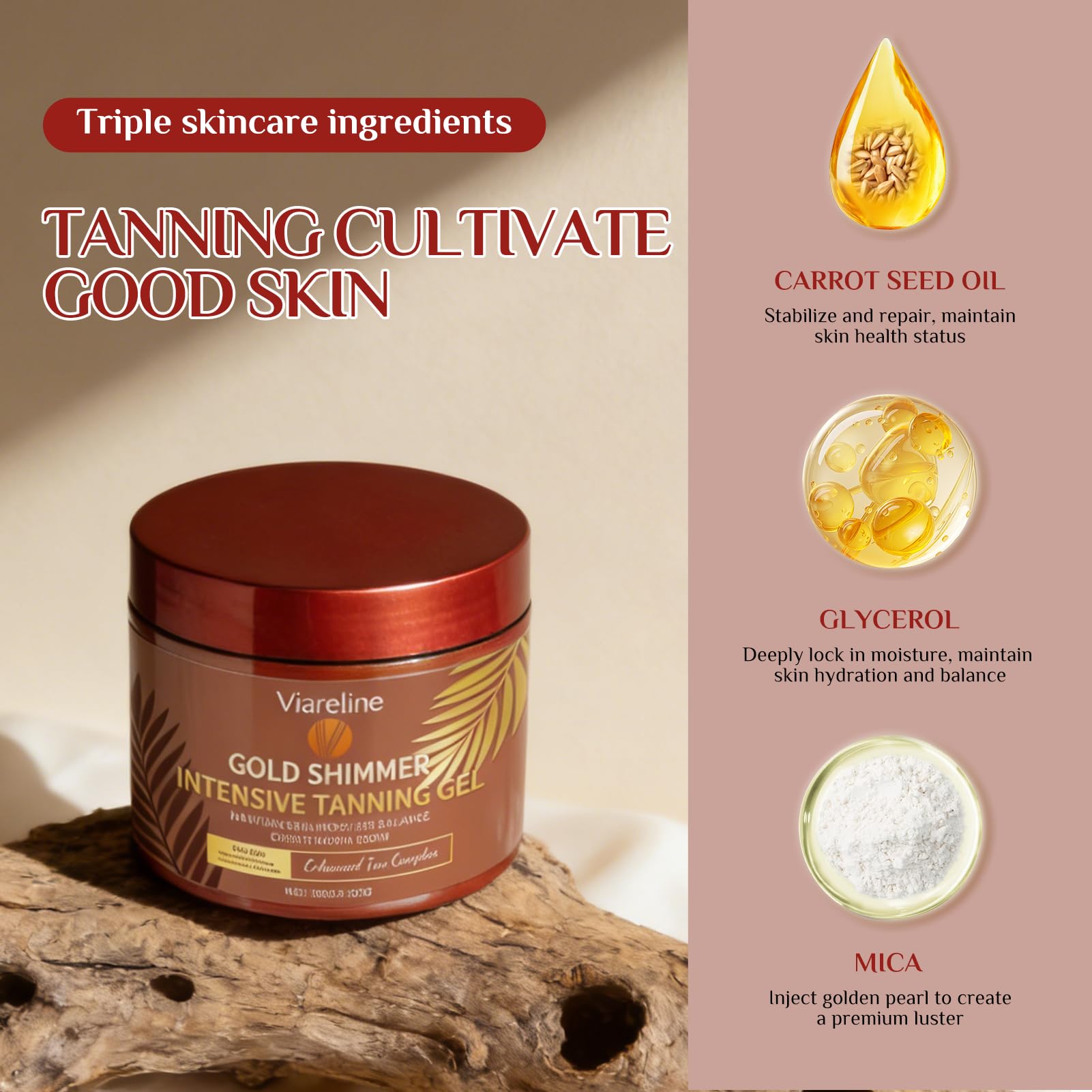 Akcelerator Tan, krem do opalania ciała, Intensive Tanning Gel, Samoopalacz twarzy i ciała, Intensywny bronzer, Naturalna opalenizna, Szybka i trwała opalenizna, 150g