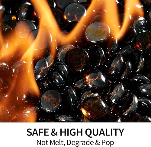 Miniatura 3 de Vidrio de fuego para hoguera  Cuentas de vidrio para hoguera de 34 pulgadas  Vidrio de fuego de alto brillo para fogata de propanogas y chimenea