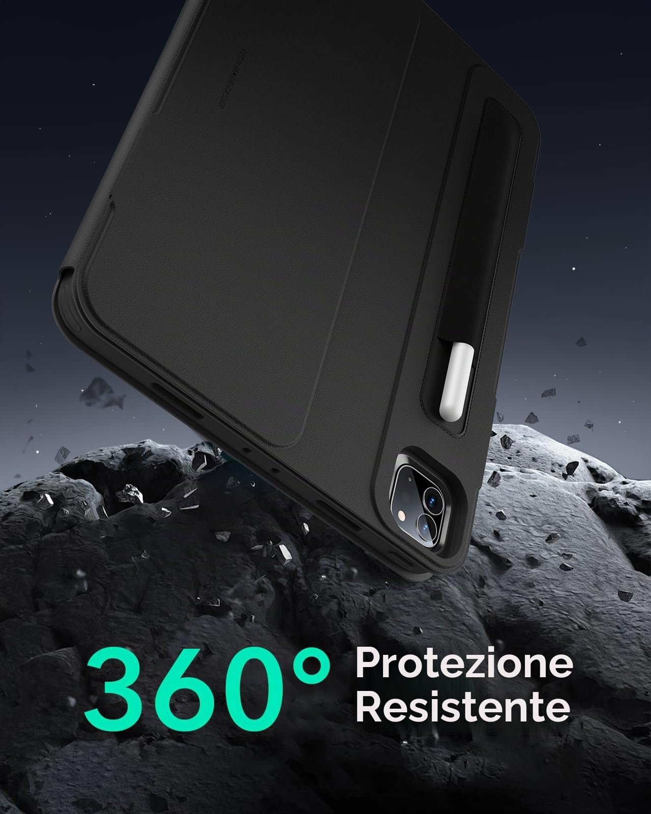 ESR Cover per iPad Pro 11" (2022/2021/2020/2018, 4a/3a/2a/1a Gen), Nero | Custodia Magnetica Rimovibile, Supporto Verticale Regolabile con Visualizzazione Rialzata, 9 Angoli in Piedi, Serie Shift