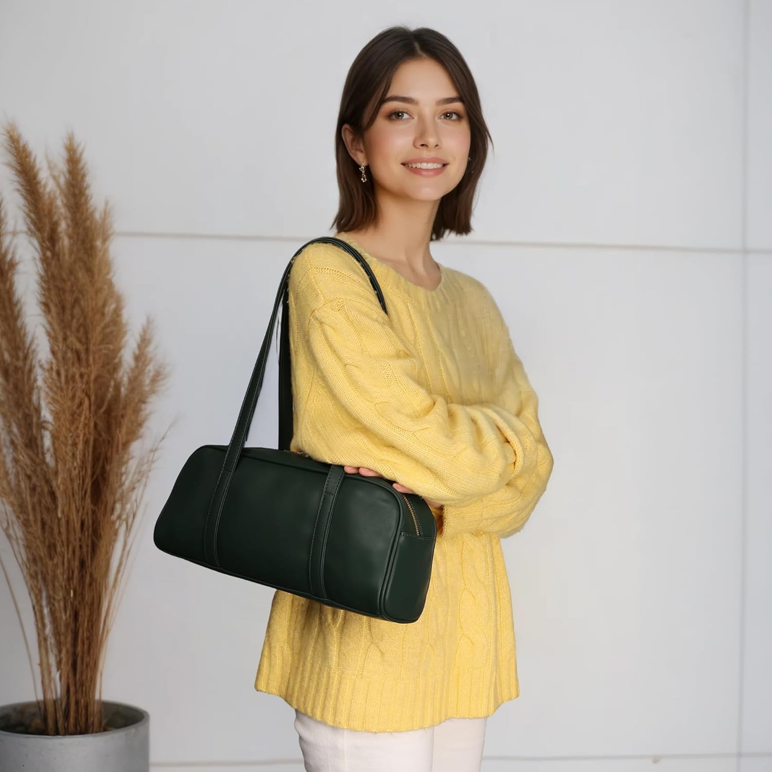 Swing Zip Shoulder Bag for Women Vegan Leather Shoulder Handbag Top-Handle Hobo Bags Trendy Purse - Image 3