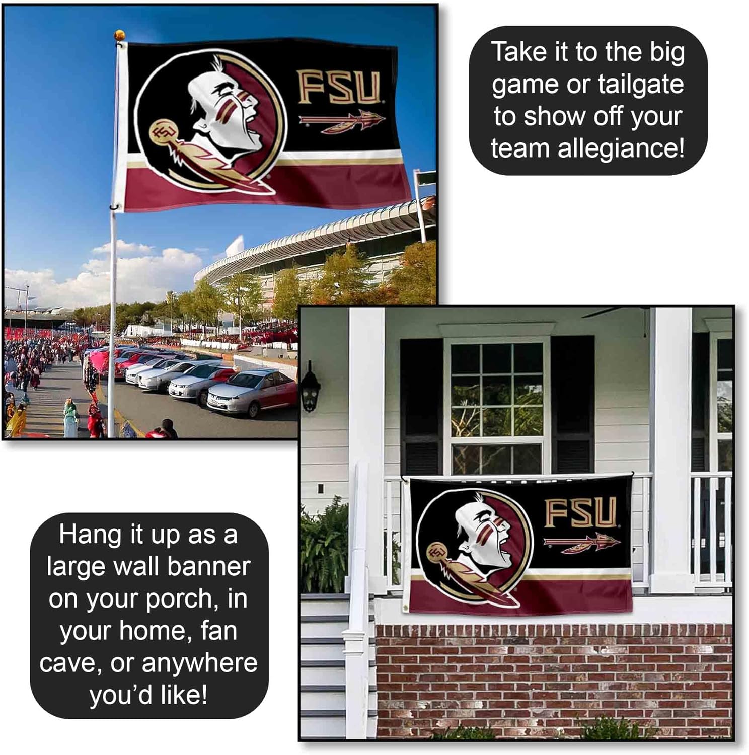 College Flags & Banners Co. Florida State FSU Noles 3x5 Banner Flag
