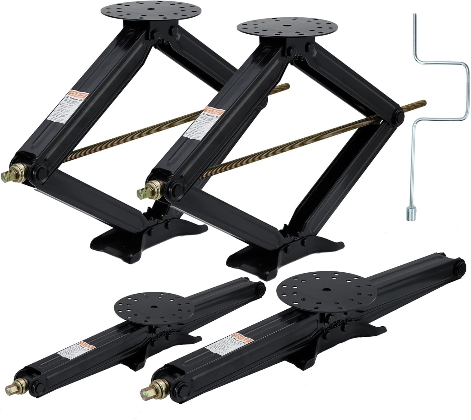 30" Heavy Duty RV Scissor Jacks Set of 4, 7500lbs Adjustable Camper Stabilizer, Leveling Jacks for Travel Trailer, Car & RV Stabilizer Jacks with Crank Handle, Easy Install & Storage