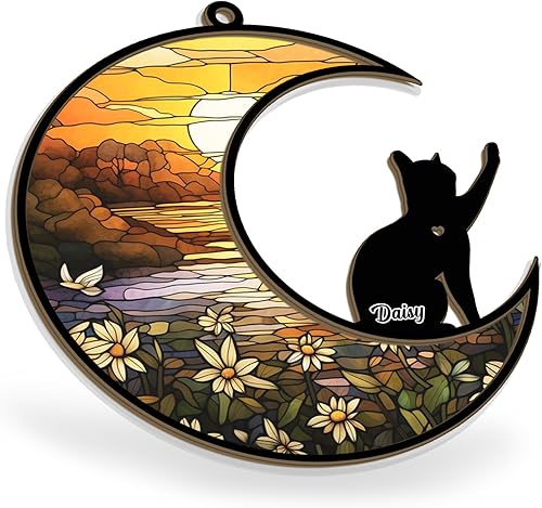 Miniatura 7 de Atrapasolesadorno conmemorativo personalizado para gatos, pérdida de nombre personalizado, Navidad, 2023, regalo de condolencias, recuerdo de