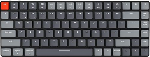 Keychron K3 Teclado mecánico inalámbrico con cable ultra delgado del 75%, compacto 84 teclas RGB LED retroiluminado para Mac Windows, interruptor