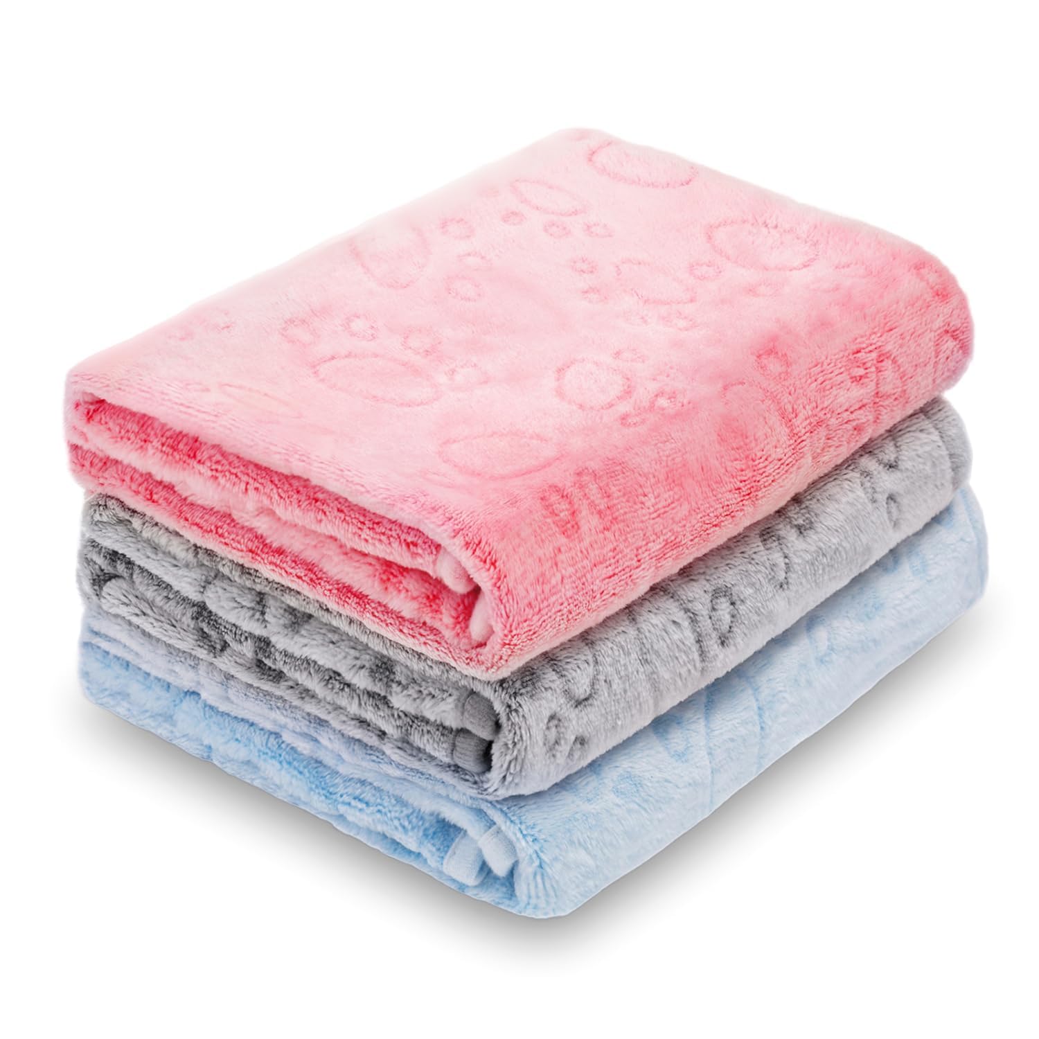 Leapsheep Light Paws Dog Blankets Washable For Small Medium Large Dogs, Pack Of 3 Puppy Blankets, Cozy Soft Dog Blankets Warm Pet Sleeping Blanket For Sofa And Bed (, L)