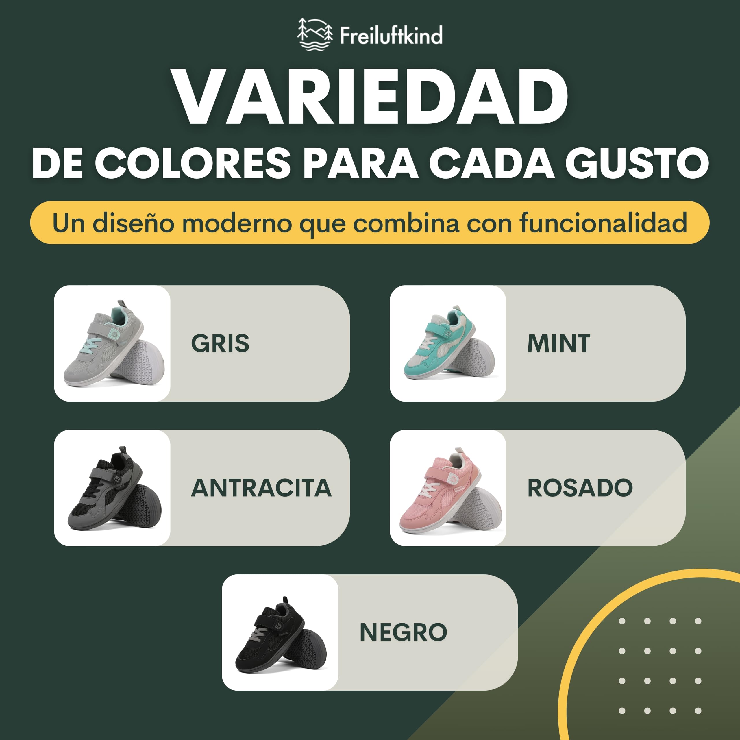 Freiluftkind Everest Kids – Zapatillas Barefoot Antideslizantes – Nuestras Zapatillas Barefoot para niños apoyan el Desarrollo Saludable de los pies de tu Hijo.