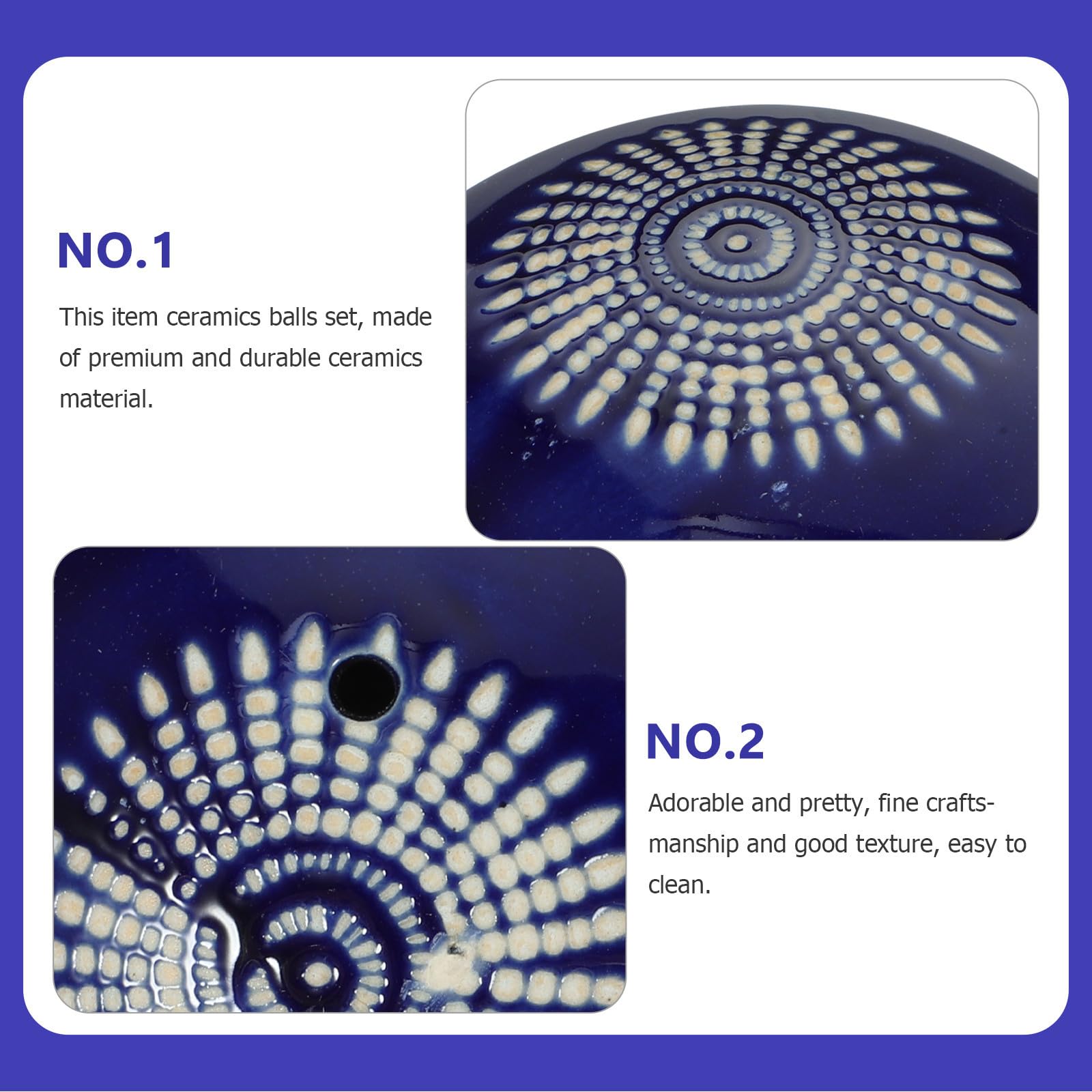 Yardenfun 3 Bolas Decorativas Flotantes de Cerámica para Acuario y Decoración del Hogar, Fáciles de Limpiar, Estilo Retro y Delicado para Interiores y Exteriores Estilo Varios Estilos