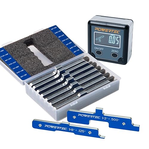 POWERTEC 7pc Set Router Table Setup Bars, 3-Gauges-in-One Aluminum Setup