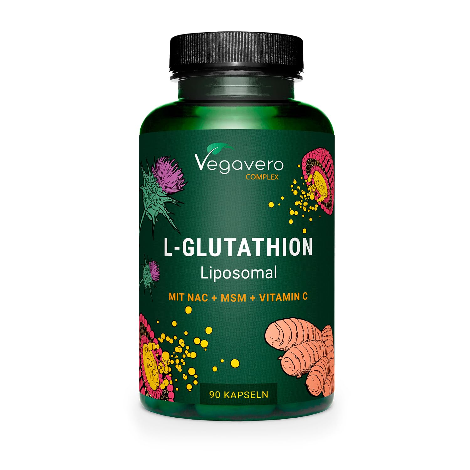 liposomaal glutathion werking Vegavero Glutathione liposomal | 90 capsules | Liposomale met NAC, glycine, glutamine, vitamine C, selenium, mariadistel & kurkuma-extract Vitamine c
