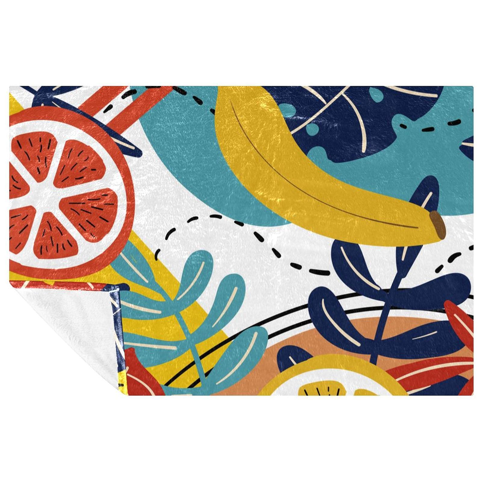 Couverture chaude contre le froid nocturne imprimé plantes tropicales 150x100