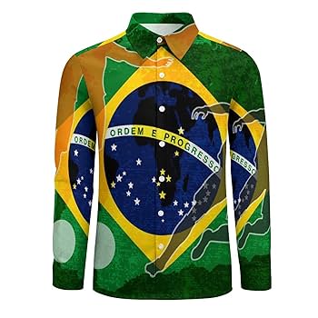 Amazon.co.jp: ブラジルのフラッグフットボール メンズ長袖