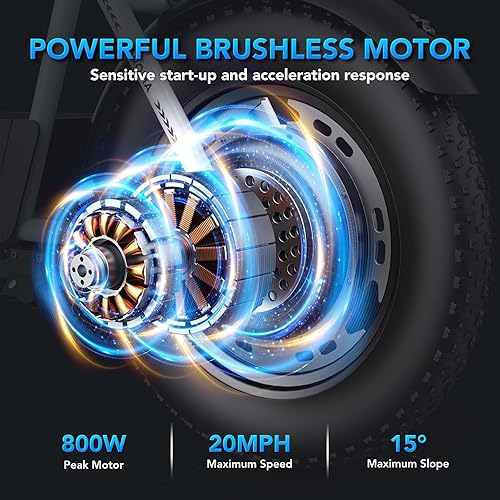 Miniatura 3 de Caroma Peak - Patinete eléctrico de 1200 W con asiento, scooter eléctrico de neumático grueso de 16 pulgadas para adultos y adolescentes, rango de