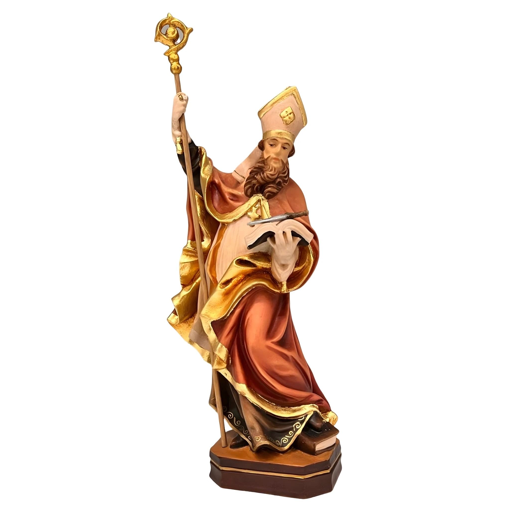 Handcrafted Saint Winfried Statue - Natural Maple Wood by Dolfi