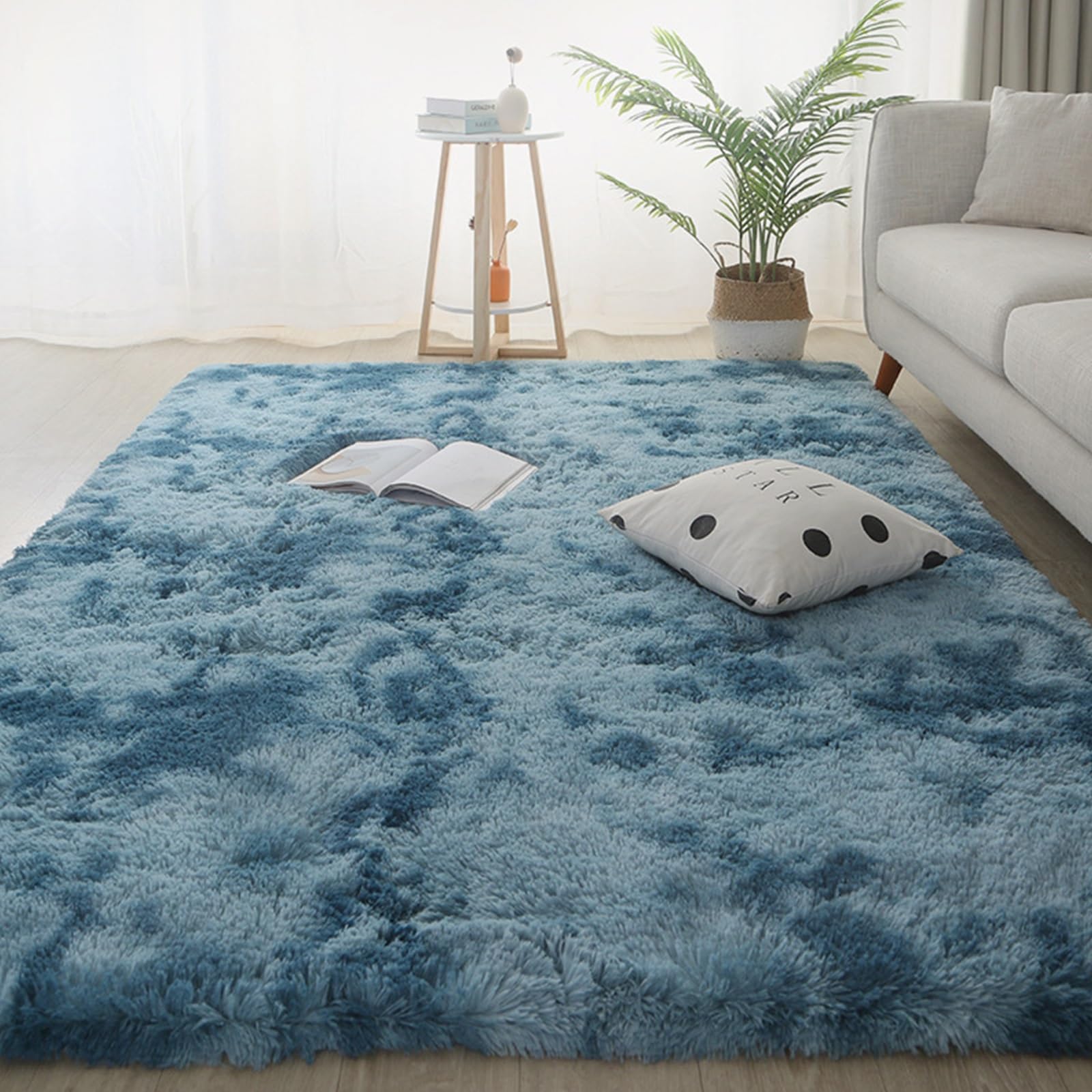 Tapis pour salon 90x290 grand tapis de sol chambre moderne vert aqua