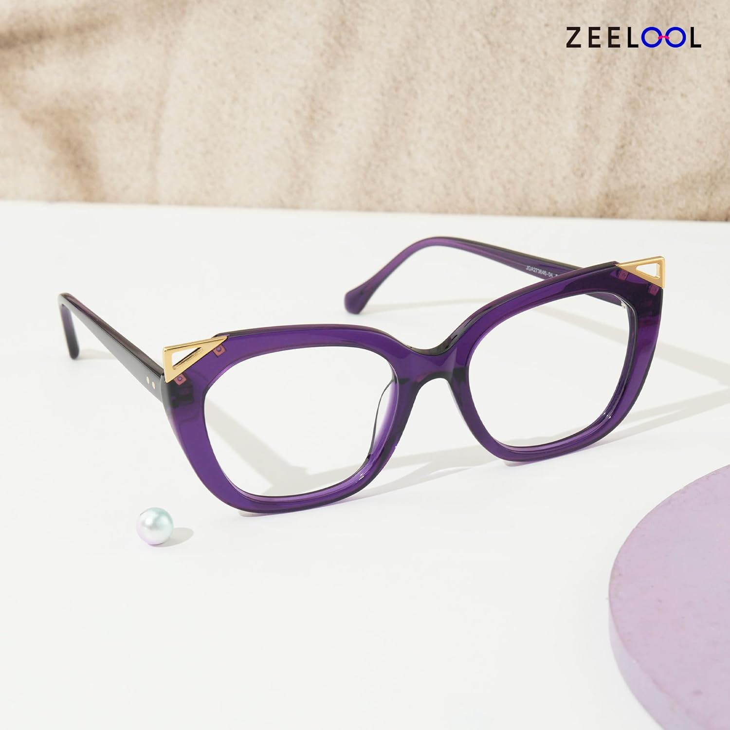 Zeelool Blue Light Blocking Glasses for Women Chic Cat Eye Glasses Frames Acetate Full Frame Fake Glasses