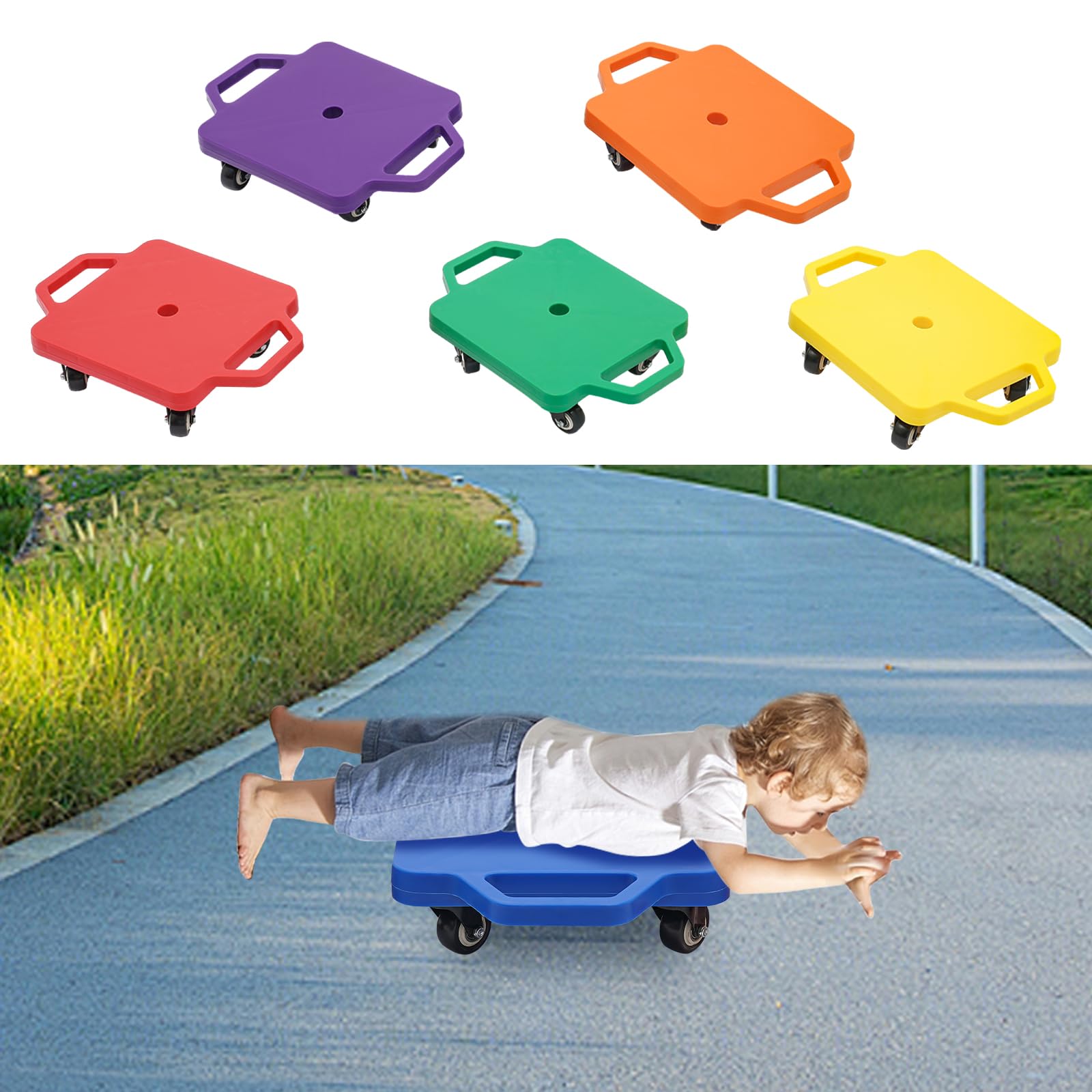 Scooter Board per bambini, in plastica, per il tempo libero, per l'equilibrio e la coordinazione, favorisce il divertimento e il movimento per la casa o la palestra