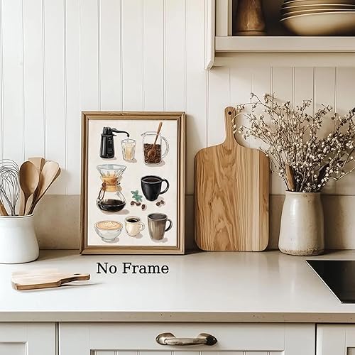 Miniatura 6 de Arte de pared retro de café, carteles de cafetería, arte de pared de cocina, cuadros de bares de moda, impresión de cuadros de cafés funky café,