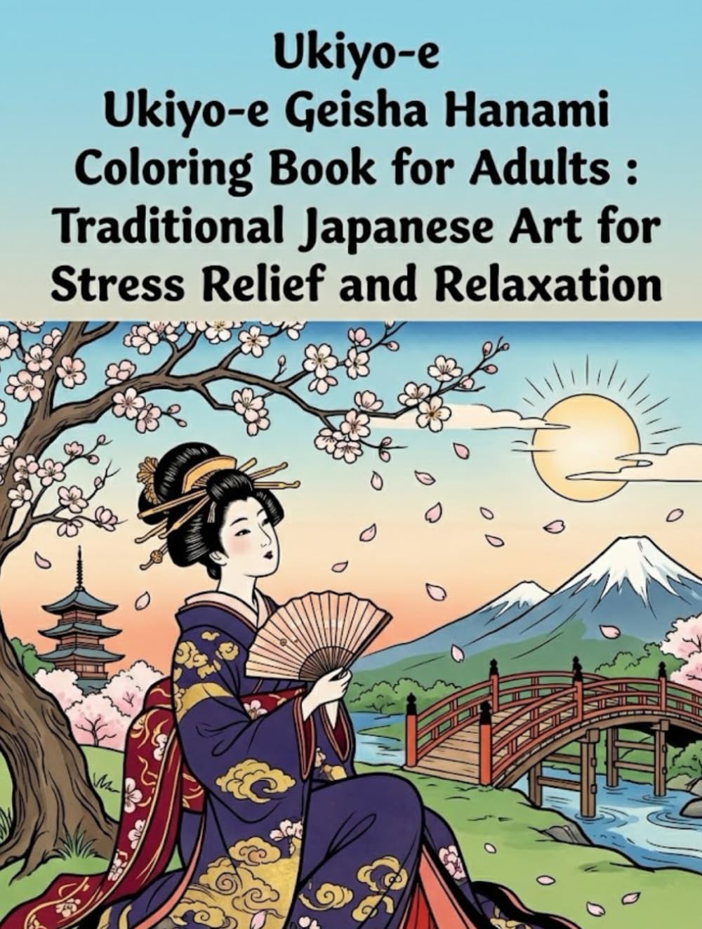 Ukiyo-e Geisha Hanami: Japanese Art / Woodblock Print / Stress Relief / mindfuiness ? Ukiyo-e Geisha Hanami