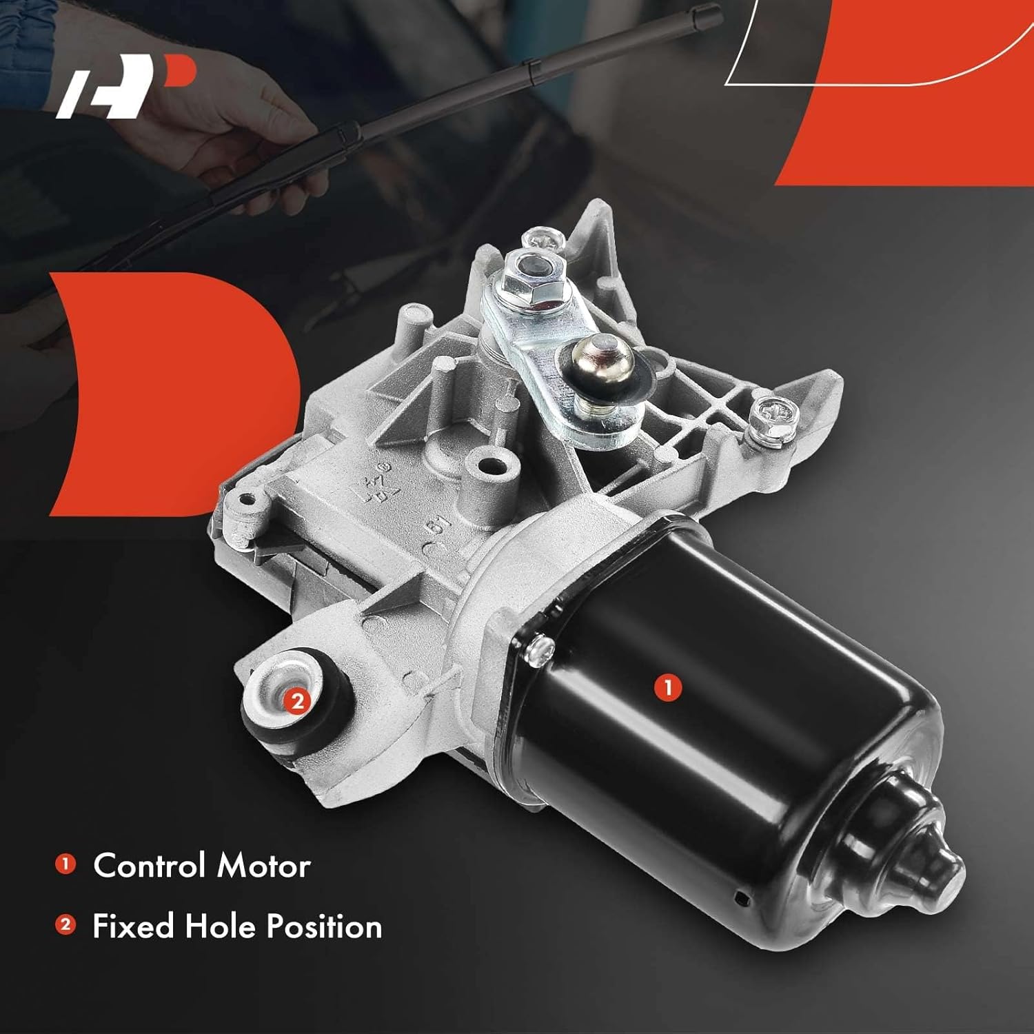 A-Premium Front Windshield Wiper Motor Compatible with Honda Civic 1992-1995, Civic 1997-2000 Coupe/Sedan, 5-Pin, Replace# 76505-SR1-A05